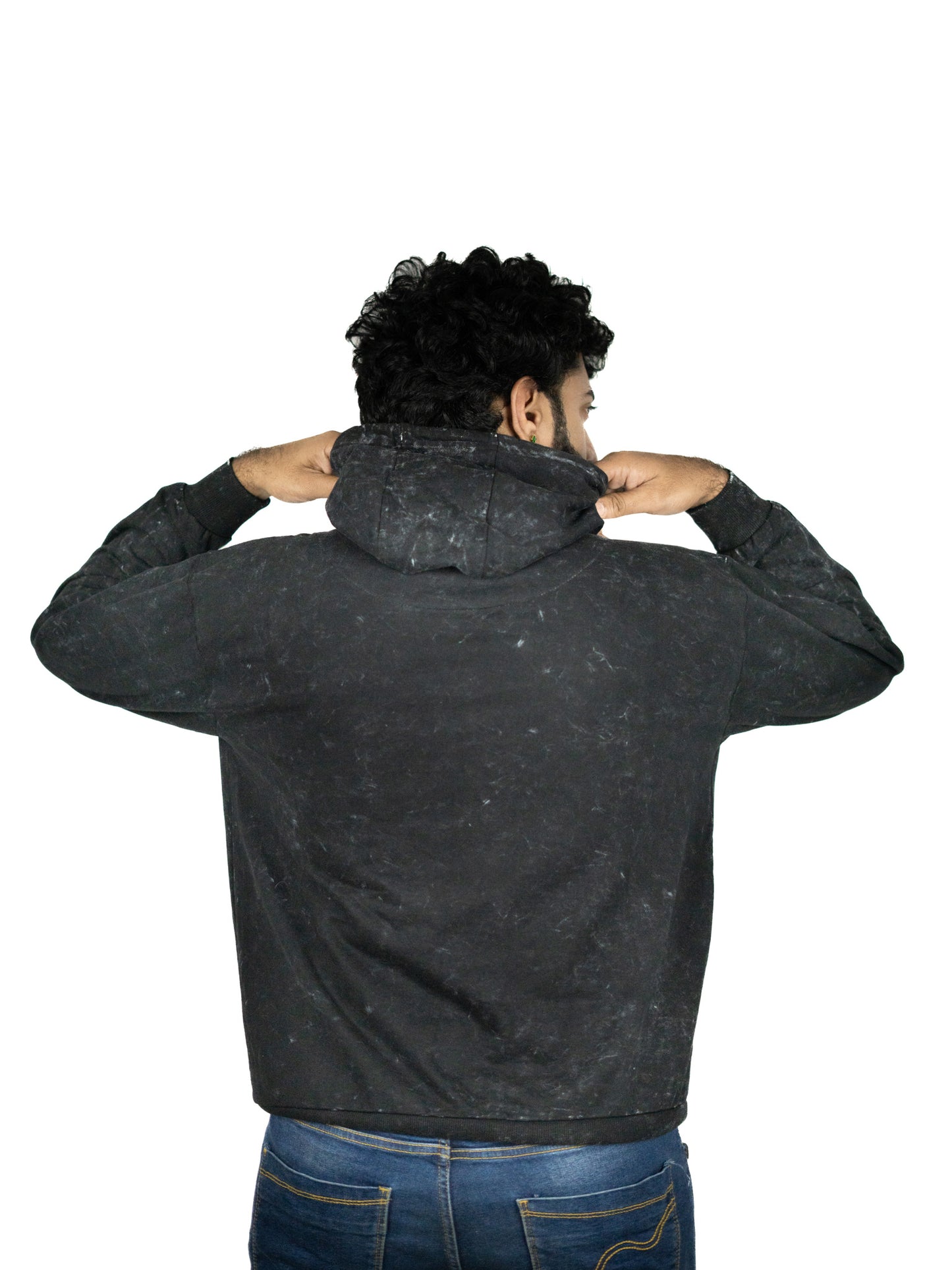 Vintage Black Hooded Sweatshirt