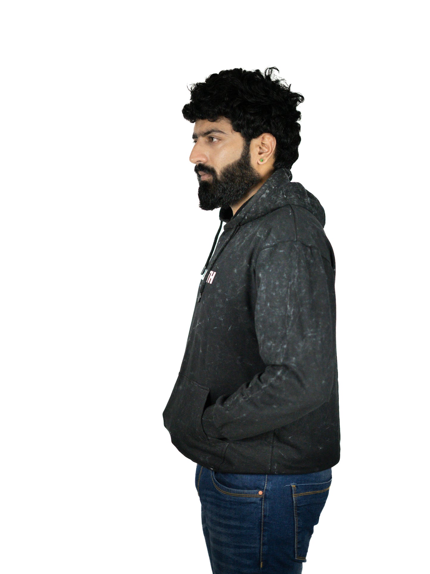 Vintage Black Hooded Sweatshirt